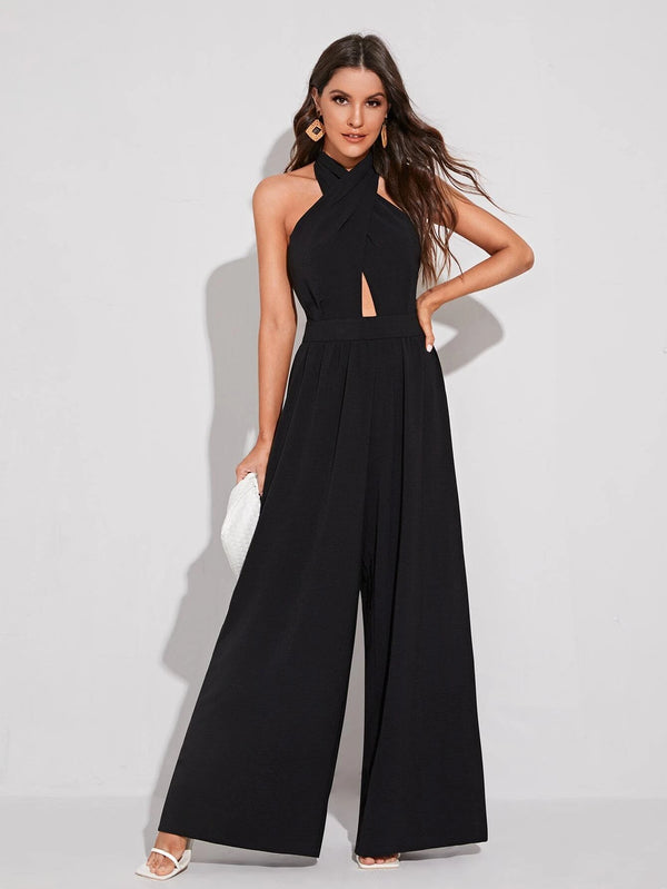 Jumpsuit Elegante de Espalda Descubierta con Tiras Cruzadas - LIZAPONS