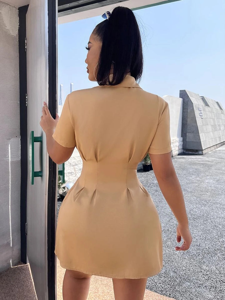 Vestido Camisero de Cuello Sport y Manga Corta con Botones - LIZAPONS
