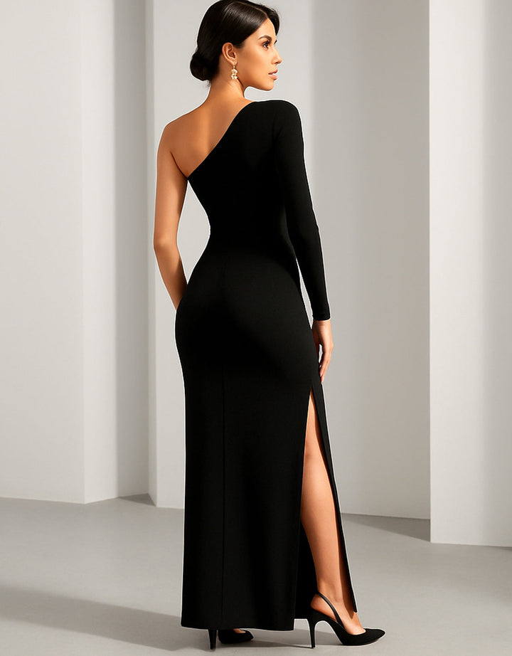 Vestido de Noche Elegante de Un Hombro con Abertura Lateral - LIZAPONS
