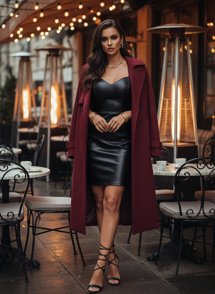 Vestido Vinipiel Ajustado de Tirantes y Escote Corazón - LIZAPONS