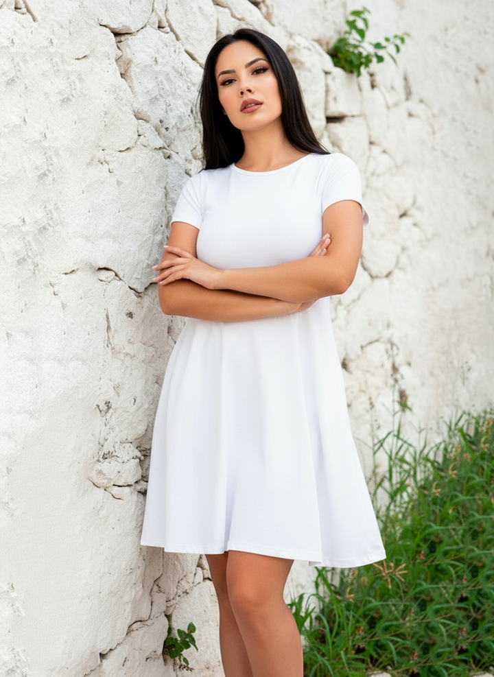 Vestido Curvy Corte A con Bolsas Manga Corta - LIZAPONS