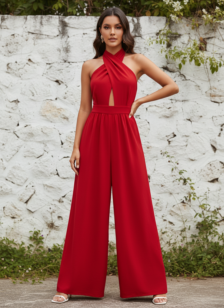 Palazzo Elegante de Espalda Descubierta y Cuello Halter - LIZAPONS