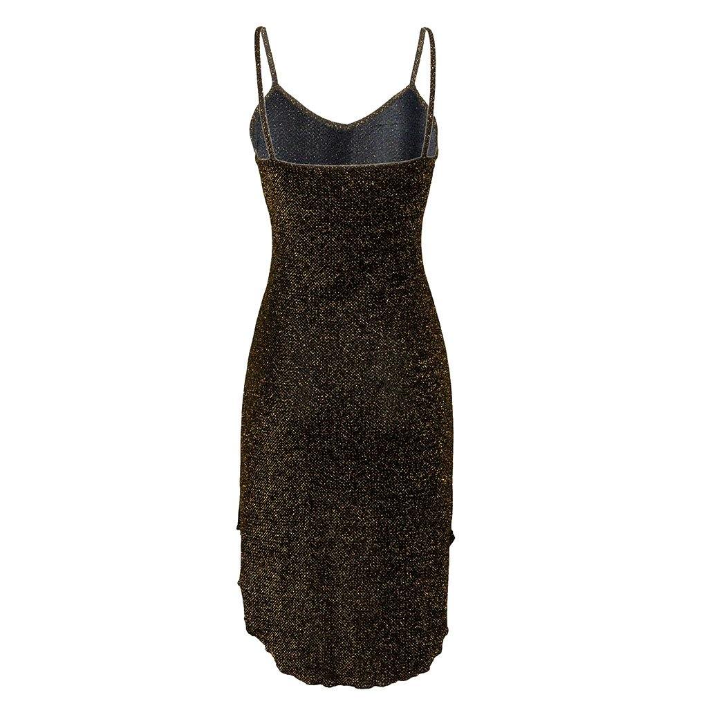 Vestido de fiesta de cuello v y tirantes - Liza Pons