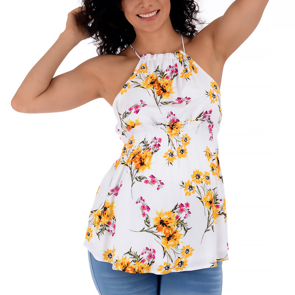 Blusa de maternidad sin manga con tirante de corte imperio - Liza Pons