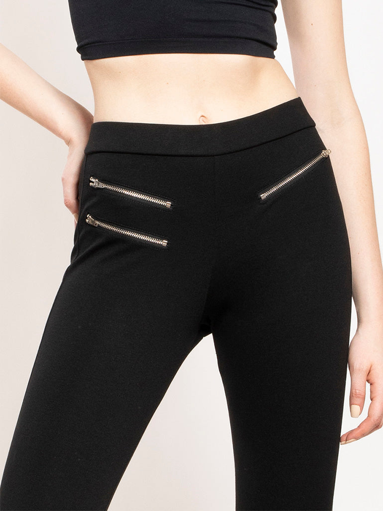 Pantalón ajustado de cierres decorativos al frente - Liza Pons