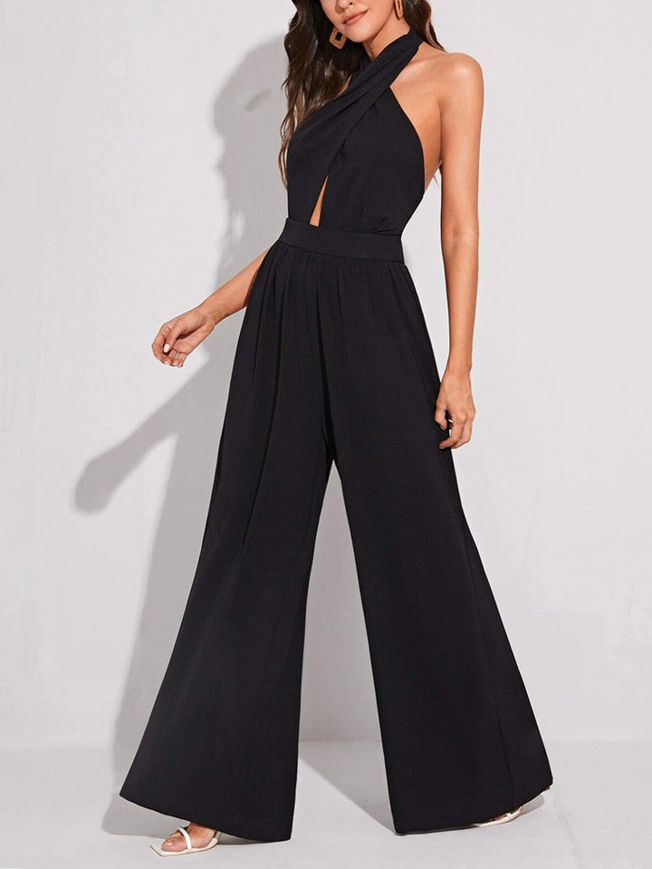 Jumpsuit Elegante de Espalda Descubierta con Tiras Cruzadas - LIZAPONS