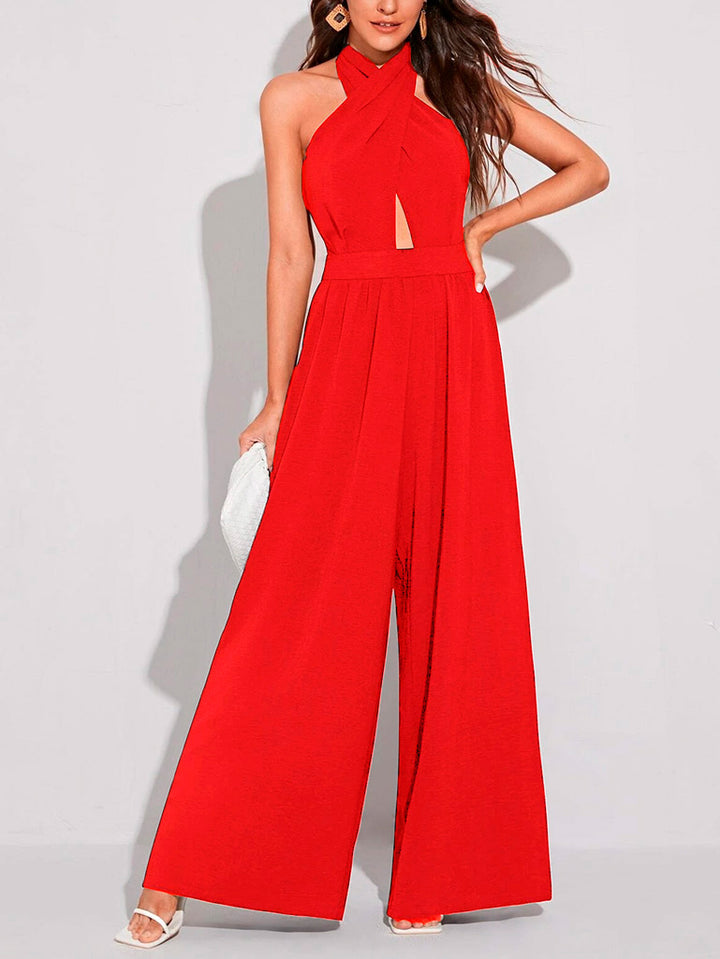 Jumpsuit Elegante de Espalda Descubierta con Tiras Cruzadas - LIZAPONS