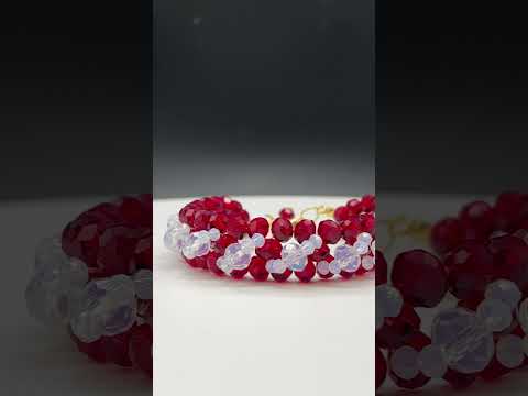 Pulsera de perlas de cristal de dos colores con cierre tipo langosta - Liza Pons