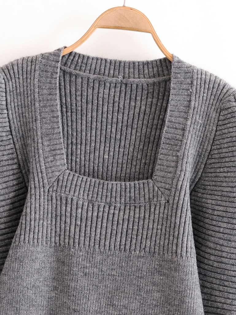 Suéter de cuello cuadrado y manga moderna - Liza Pons