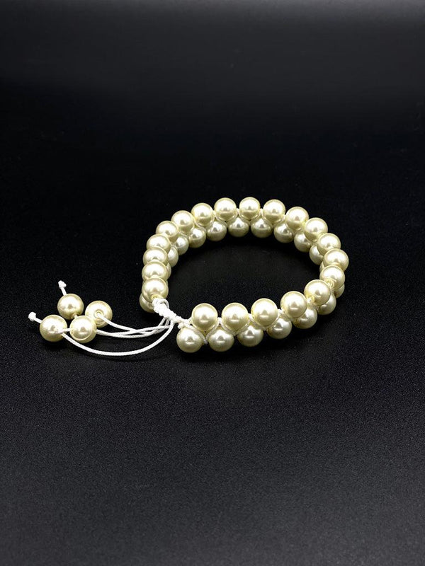 Pulsera de perlas de cristal trenzada con hilo chino - LIZAPONS