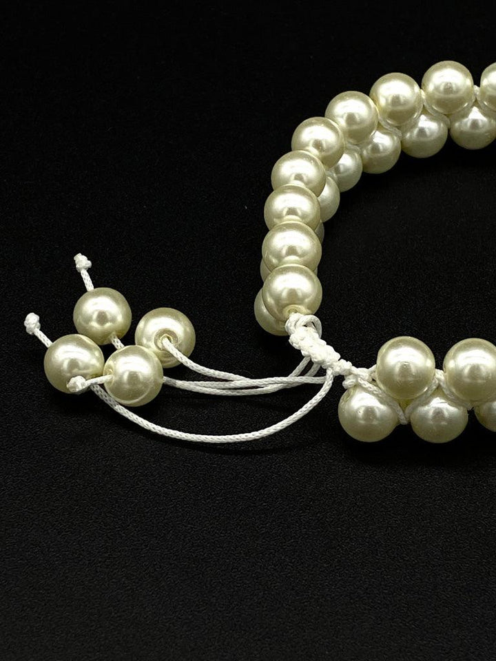 Pulsera de perlas de cristal trenzada con hilo chino - LIZAPONS