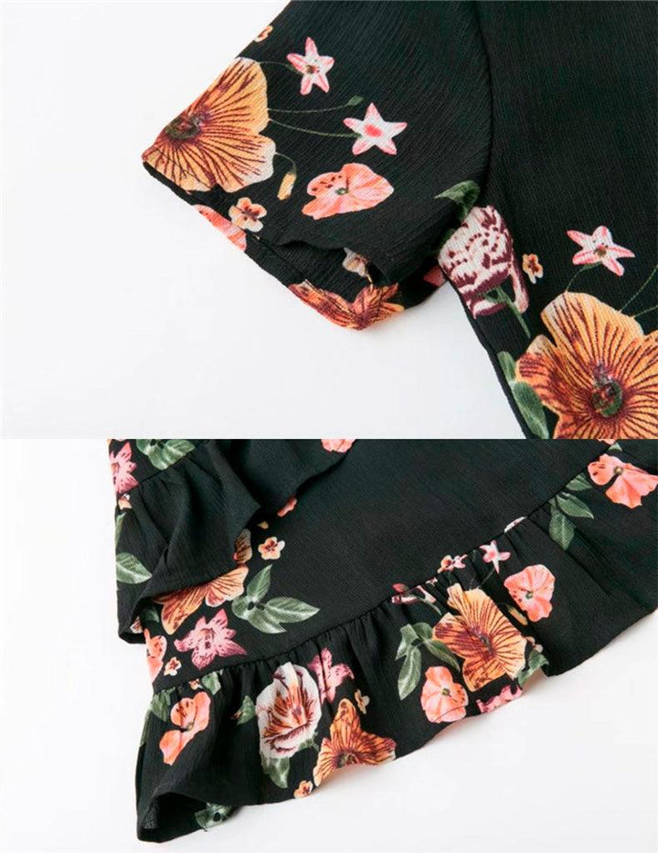 Vestido casual manga corta con estampado floral - LIZAPONS